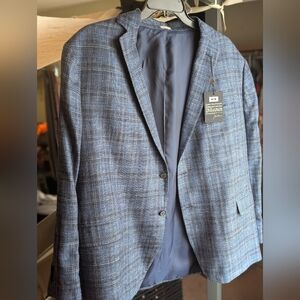 Joseph Abboud 2button Front Checkered Blazer Silk/Linen/Wool Blend